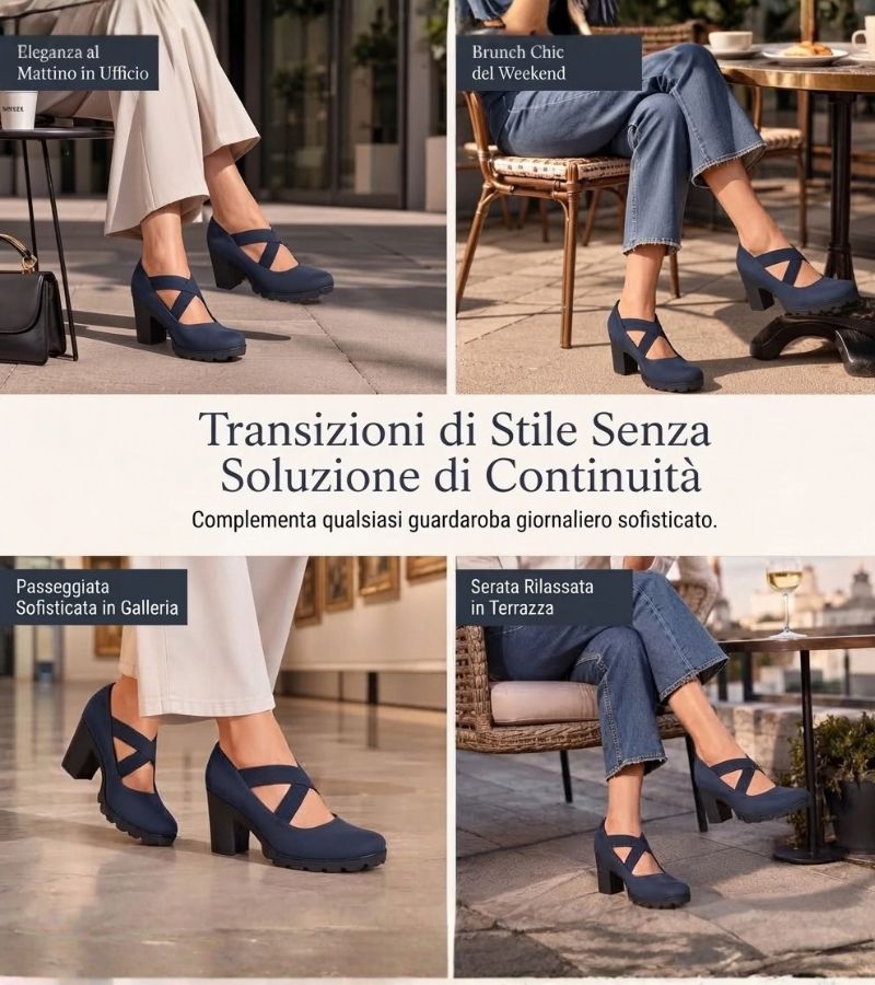 Mary Jane | Scarpe con Tacco e Cinghie Elastiche