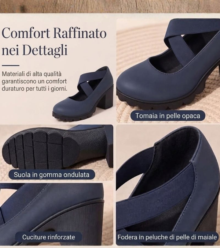 Mary Jane | Scarpe con Tacco e Cinghie Elastiche