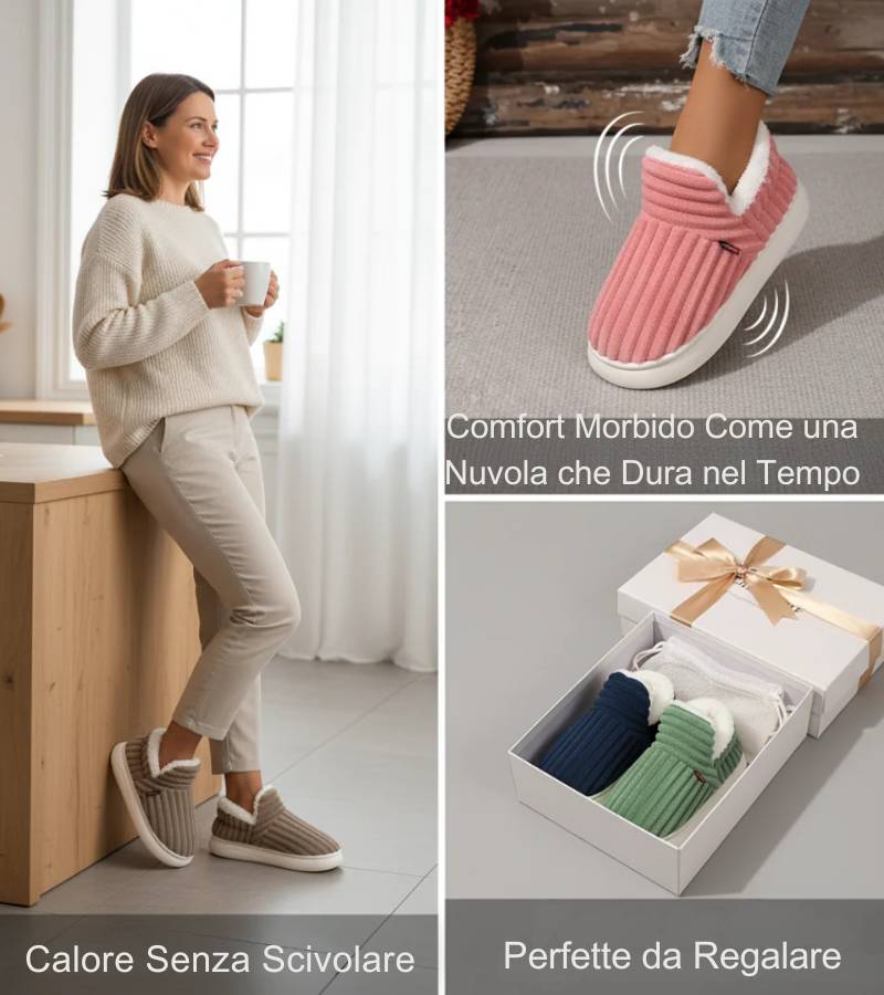 Nuvole™ | Pantofole Calde Antiscivolo Unisex per l’Inverno