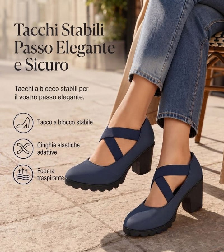 Mary Jane | Scarpe con Tacco e Cinghie Elastiche