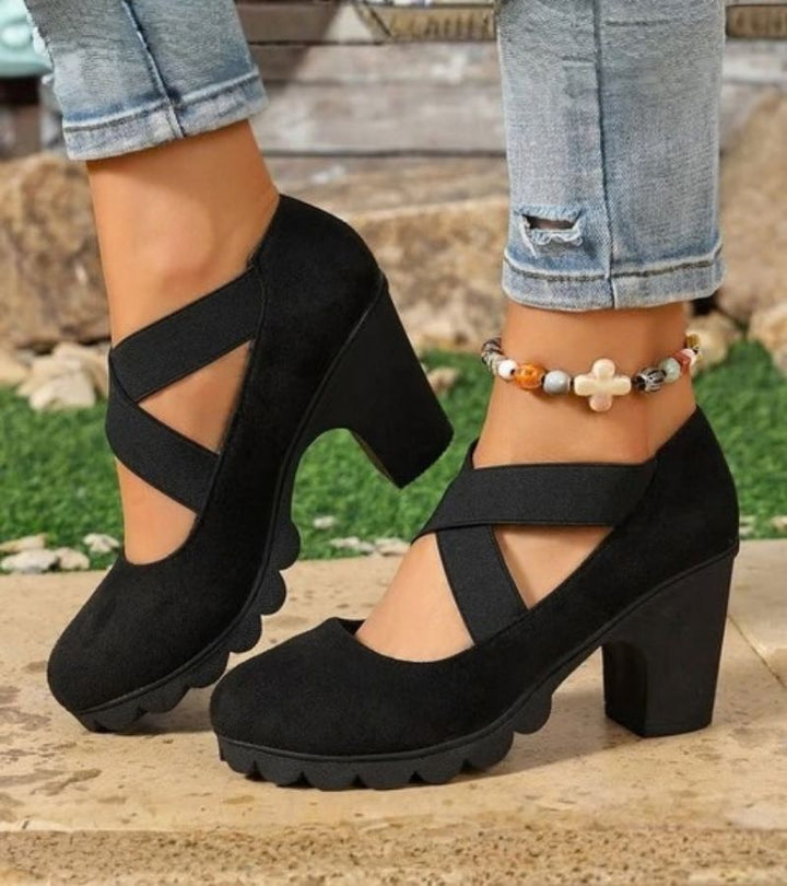 Mary Jane | Scarpe con Tacco e Cinghie Elastiche