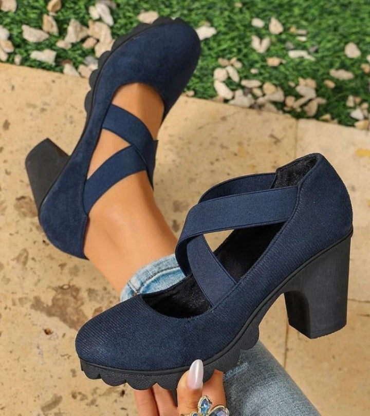 Mary Jane | Scarpe con Tacco e Cinghie Elastiche