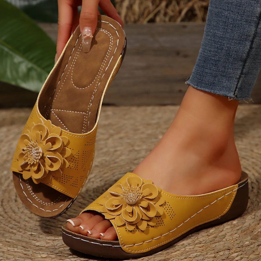 Florelle | Mules Comfort Plus con Fiore 3D e Suola Ultra-Leggera