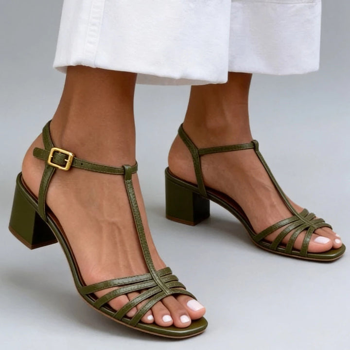 Marika | Sandali con tacco comodo, eleganti e luminosi