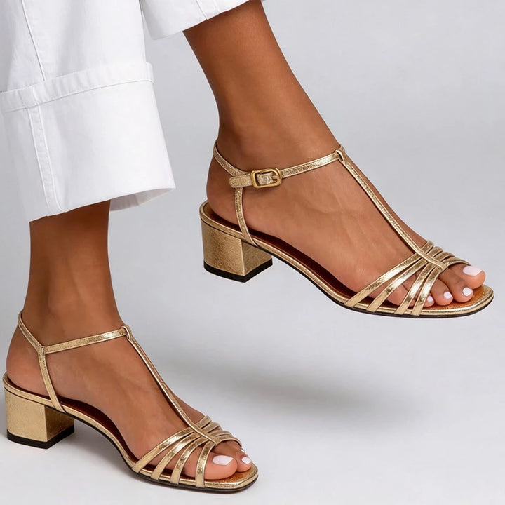 Marika | Sandali con tacco comodo, eleganti e luminosi